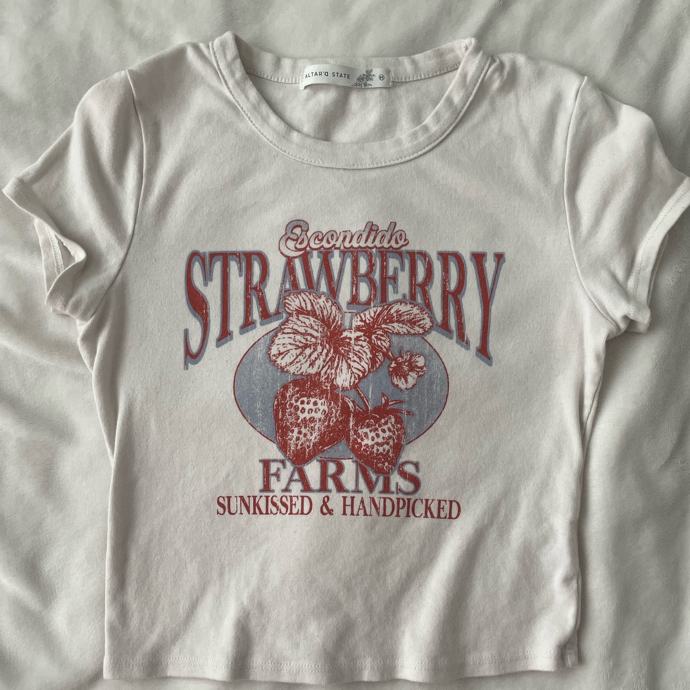 Altar'd State Kids T-Shirt - White with Red Print